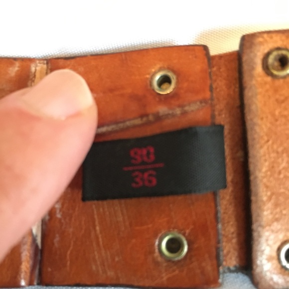 Nann Distressed Western Leather Belt Stainless Steel Made in Italy Buckle Sz 36